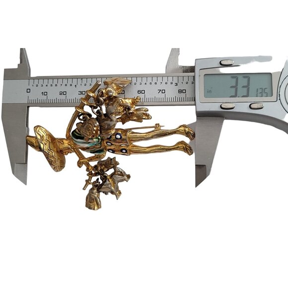 Rice Weiner 1940’s Asian Farmer Carrier Man Animal Charm Brooch K593 - Picture 8 of 10